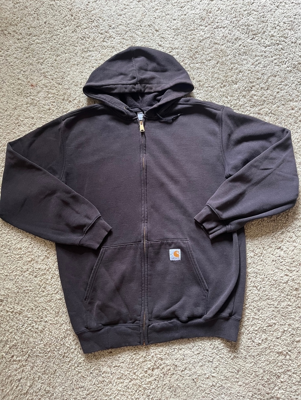 Carhartt Men's Gray Full Zip Hoodie Sweatshirt M